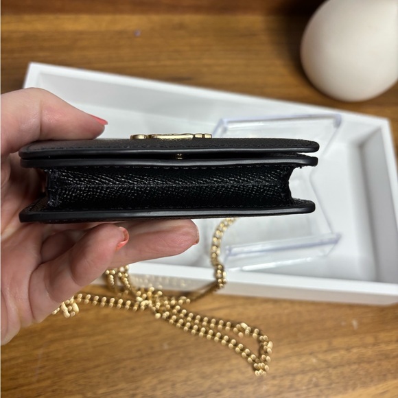 Coach Black Leather Mini Crossbody with Gold Chain - Picture 4 of 10